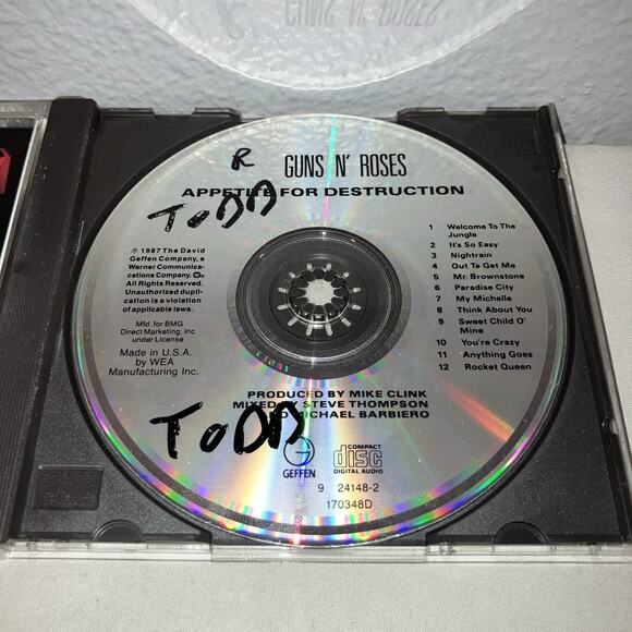 Cd Used Guns N' Roses Appetite For Destruction '87 Missing Back Inlay Track List - Picture 4 of 5